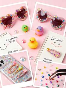 Multi-Color 3mm Resin Rhinestone Set With Precision Tweezers And Craft Glue, Fashion Decoration Suitable For DIY Clothing Accessories, Cups, Fabric Decor - Sets - View 7