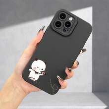Phone Case: Sweet Bubu Pattern UV Printing Angel Eyes Soft Phone Case Phone Shell Matte Phone Cover 360 Degree Full Protection For IPhone 11 12 13 14 Pro Max 15 XR X/ XS 7 8 Plus SE  For Smartphone - 黑色 - 查看 5