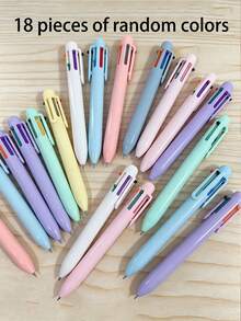 6pcs/12pcs Macaron Color Retractable Ballpoint Pens, 6 Colors In 1 Pen, 0.7mm Refill, Suitable For Schoolwork, Grading, Editing, Back To School Season - A - View 15