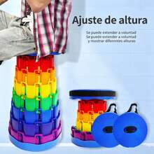 Outdoor Telescopic Folding Stool, Camping Stool, Portable Fishing Stool - Colorful - View 3
