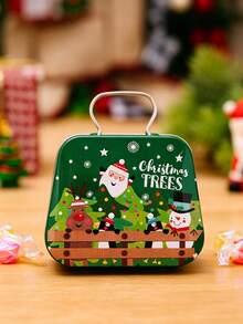 1/2pcs Christmas Tin Candy Boxes, Suitable For Holiday Gifts And Party Favors, Gift Bags, Christmas Decoration - Multiple Styles - View 4