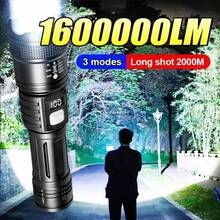 1600000LM XHP50 LED Flashlight, High Brightness Zoomable Tactical Flashlight, 3 Modes, Type-C Rechargeable, LED Power Display, IPX8 Waterproof, 5 Hours Working Time, Suitable For Camping, Hiking Emergency, Night Fishing - Flashlight - View 2