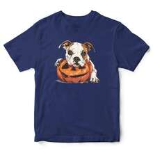 American Bulldog Halloween T-Shirt, Funny Spooky Pumpkin Costume..., Unisex Pure Cotton, Unisex Pure Cotton T-Shirt, Sizes - Black - View 3