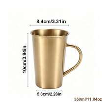 Thickened 304 Stainless Steel Water Cup, Double-Layer Anti-Scald, Coffee Cup, Beverage Cup, Tea Cup, Milk Cup, Easy To Clean, Durable, Shatter-Resistant, With Handle For Easy Grip, Suitable For Home, Office, Restaurant, Beverage Shop, Picnic Use - 1 - View 22
