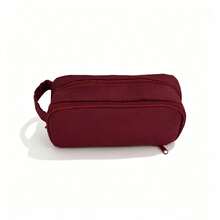 1 Double-Layer Large Capacity Pencil Case - Portable Travel Cosmetic Storage Bag, Multi-Compartment Interior, High-Value Pencil Stationery Storage Box, Back To School Essential, Handheld Pencil Bag, New Niche With Unique Design, Minimalist Stationery Supplies - Double-layer Pencil Case - View 7