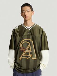 Adidas Originals Kaos Rajut Lengan Panjang Tanpa Kerah Pria OG M 2IN1 JRSY TKS5329 - Dark Green - View 1