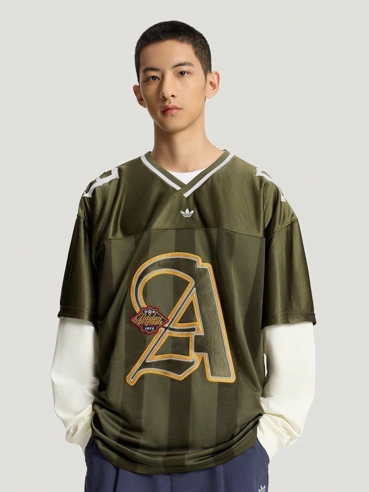Adidas Originals Kaos Rajut Lengan Panjang Tanpa Kerah Pria OG M 2IN1 JRSY TKS5329 - Dark Green - View 1