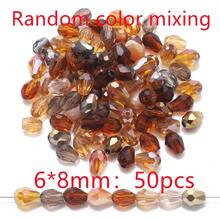 50颗/包 6*8mm 中心孔水滴形玻璃珠，颜色混装，DIY珠宝制作材料，适用于鞋子、衣服、帽子、包包、配饰、头饰、腰链、钥匙扣、手机挂件等。 - 6*8mm中孔水滴(50pcs) - 查看 22