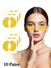 10/5 Pairs Gold Silicone Eye Patches, Reusable 360° Eye-Shaped Patches, Soft And Comfortable Eye Support Patches, Suitable For Daily Leisure And Salon Use - Multicolor - View 9
