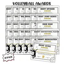 Women's Volleyball Athletic Achievement Awards 31pk Unique 8.5x11" Superlative Certificates MVP Yo.Uth Sports Spirit Sportsmanship End - Black and Gold - View 4