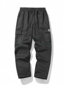 Men's Cargo Pants, Multi-Pocket Design, Outdoor Commute Versatile Long Pants - Black - View 2