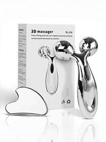 3D Face Roller, Gua Sha Tool, Lymphatic Drainage Tool, Metal Face Massage Roller, Stainless Steel Gua Sha, Ice Cooling Facial Massage Tool, Portable Face Care Tool For Facial Massage, Spa, Home, Travel, Bridesmaid Gifts, Mother's Day Gift - Silver - View 13