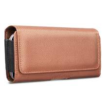 7.0 Inch Solid Color Flip Cover Belt Clip Phone Waist Bag, New Design With Magnetic Buckle Multi-Function Waist Bag - Brown - View 8