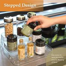 1ps Perfume Organizer -  Three-Tiered Shelf - Perfume Lotion Skincare Stand, Spice Vitamins Medicine Bottles Holder,Sturdy Clear Rack For Kitchen Bathroom Countertop Cabinet Storage - default - View 10