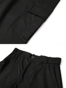Men's Autumn/Winter Multi-Pocket Sports Outdoor Casual Fashion Cargo Pants - Black - View 5