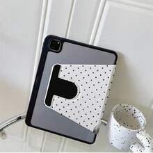 1件裝黑色波點復古黑白花卉360度旋轉平板保護殼,相容 iPad Air 6/5/4 與 10 (10.9 吋)、iPad Pro 2024、Air M3/A16 2025、 Galaxy Tab S9 FE/S8 Plus/S7/S10、OPPO Pad、 MatePad、Vivo Pad、Honor Pad、Xiaoxin Pad - 彩色 - 查看 7