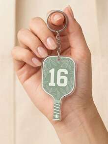1pc Custom Text Pickleball Paddle Shape Keychain, Personalized Cute Sport Accessory Bag Tag Gift For Pickleball Player, Tournament Souvenir - Multicolor - View 8