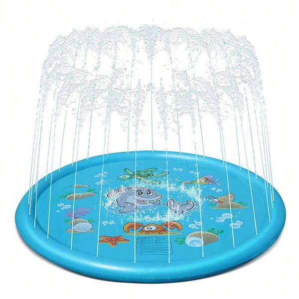 Piscina Redonda Com Chafariz Jato DÁgua Esteira Sprinklers Infantil Para Crianças e Animais de Estimação Cachorro Pets