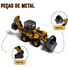 Miniatura Retroescavadeira Hidráulica Caterpilar - Laranja - Visão 2