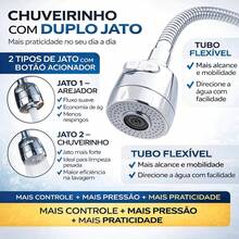 Torneira Com Filtro Tubo Flexível para Cozinha Gourmet Pia Parede Cone Abs 2 Modos de Jato - Prata - Visão 6