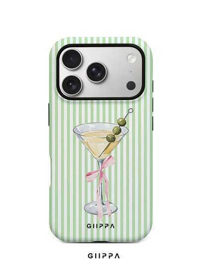 GIIPPA 1 件装浅绿色条纹图案 17 Pro Max 手机壳，也适用于 16 Pro Max、15 Pro Max、14 Pro Max，韩版时尚趣味手机壳，兼容 11/12/13/14/15/16 Pro Max Plus，男女皆宜的优雅设计，是圣诞节、情人节、复活节、婚礼季和生日送给女友的理想礼物。