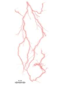 1pc Halloween Pink Halo Lightning Bolt Pattern Temporary Waterproof Tattoo Sticker For Arm, Shoulder, Back, Waist, Abdomen, Body, DIY Party Gift, Holiday Gift - Pink - View 5