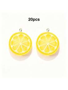 10/20/100pcs Double-Sided Lemon Slice Jewelry Accessories DIY Earrings Pendant Keychain Phone Charm Bag Pendant Doll Machine - Small Lemon Slices - View 20