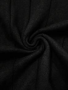WAIT HIM 100% Cotton Men's Casual Spring/Summer Solid Color Knit Short Sleeve Top - Black - View 8