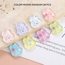 10/16/24/32/40 PCS 1.4cm Cute Jelly Color Cartoon Rabbit Shape Two-Hole All-Season Buttons, Suitable For Clothing Accessories, Dresses, Jackets, Shirts, Knitted Sweaters DIY Accessories, Dolls, Phone Case Decorations - Bunny Shape - View 11