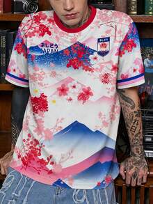 Japanese Men's Soccer Jersey & Bushido Pattern Lightweight Soft & Match, Training, Casual Wear & Samurai Spirit - White - View 6