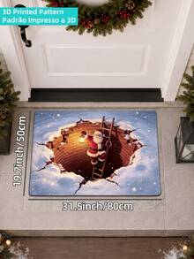 1pc 3D Cute Cartoon Christmas Welcome Doormat, Outdoor Rug, Hallway Carpet, Area Rug, TPR Backing Non-Slip Mat, Suitable For Bathroom, Indoor, Hallway, Bedroom, Living Room, Bedside, Machine Washable Easy To Clean, Entryway Mat, Home Decor - Multicolor - View 14