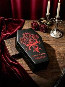 1pc Fashion Gothic Coffin-Shaped Jewelry Box, Fashionable Artificial PU Leather Mini Jewelry Storage Box, Perfect For Storing Earrings, Rings, Necklaces And Bracelets, Portable Gothic Style Storage Box, Perfect For Halloween, Christmas, Back To School, Unique Gift For Fashion Enthusiasts And Collectors - Multicolor - View 13