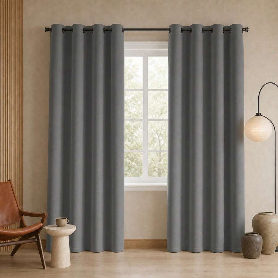 POLIGONO Curtains - Grey - View 1