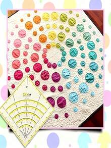 Acrylic Patchwork Ruler, Multi-Function Arc Fan-Shaped Patchwork Round Cutting Ruler, Patchwork Sewing Handmade Tool, Fabric Cutting Ruler Template - Multicolor - View 5
