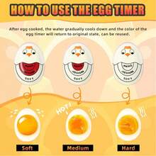 1pc Cute Egg Timer, Suitable For Boiling Eggs, Can Set Soft-Boiled, Medium-Boiled, Hard-Boiled Eggs, Kitchen Breakfast Cooking Assistant, Teacher Gift, Halloween Decoration Tool, Kitchen Accessory, Home Set, Autumn Home Decor, Room Essential, Autumn Decoration - Multicolor - View 3