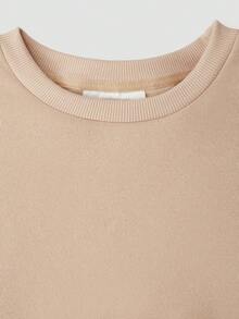 Kids' Casual Loose Crewneck Sweatshirt, Letter And Heart Print, Long-Sleeve Pullover, Suitable For Daily Wear In Spring And Autumn, Fashionable - Apricot - View 5