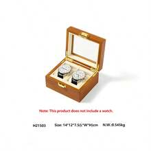 Oirlv Wooden Watch Storage Box With Glass Window, 2-Slot Watch Display Box Jewelry Organizer, Men's Watch And Bracelet Storage, Gift For Watch Enthusiasts - Watch Box - View 14