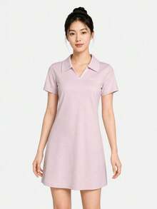 Nike Gaun Polo Rajut Lengan Pendek Wanita AS W NK CHLL IO2719-583 - Baby Pink - View 2