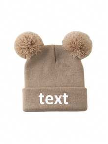 1pc Personlized Knit Hat With Pom Pom,Baby Boy Girl,Minimalist Style Winter Knitted Thick Warm Hats,Suitable For Outdoor Activities And Daily Commute - Multicolor - View 6