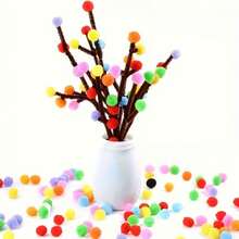 300pcs Mixed Color High Elasticity Colorful Kindergarten Children's Handmade DIY Plush Balls Felt Balls Twist Wire Decoration Materials - Multi-color - View 5