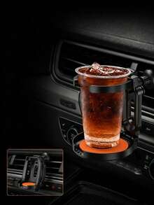 1pc Multi-Function Universal Car Air Vent Cup Holder, With Cup Tray, Car Cup Holder Installed On Air Vent, Ashtray Holder - A - View 4