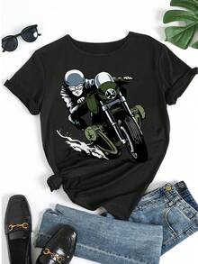 Women T-Shirts - 黑色 - 查看 5