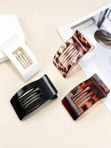 Women's Flat Hair Clips - 8pcs French Flat Hair Clips, Medium Size Girls Hair Clips, Large Hair Clips, Suitable For Thick Or Thin Hair, Durable And Non-Slip, Suitable For Women (Leopard Print) - Multicolor - View 3