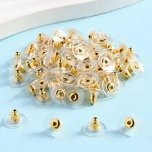 100 Pcs/Box Earring Hooks Set, Includes Earring Backs, Ear Wires, Earring Posts, For Jewelry Making, DIY Earrings, Stainless Steel Accessories - Multicolor - View 3