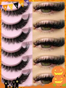 7 Pairs New Cat Eye False Eyelashes, Natural Lengthening Transparent Stem, Flared Ends, Elongating Eye Shape, Faux Mink Strip Lashes, Makeup Use (XF10), Halloween - Cat Eye Lashes - View 2
