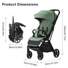 Lightweight Stroller, Portable Stroller, Ideal For Travel, Essential Baby Accessory, Breathable Mesh Fabric, One-Step Folding Stroller - Green - View 2