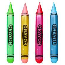 PVC Inflatable Large Crayon, Bright Color Inflatable Crayon Decoration Ornament, Back To School Classroom Decor, Art Theme Party Photo Prop, Pool Beach Play Toy - Multicolor - View 2