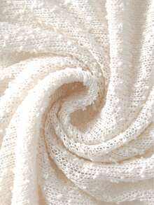 Women's Off Shoulder Top Asymmetric One Sleeve Chenille Knit Sweater Loose Irregular Casual Elegant Pullover - White - View 8