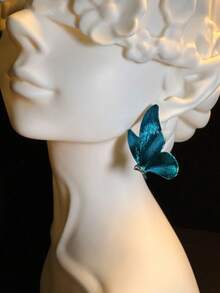 1 Pair Dreamy Blue Butterfly Earrings - Blue - View 2