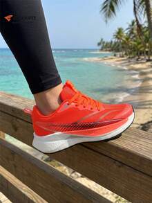 EDIXIM Summer New Professional Running Shoes Unisex Casual Shock-Absorbing Mesh Anti-Slip Lightweight Breathable Wide Soft Sole Athletic Shoes - Red - View 5